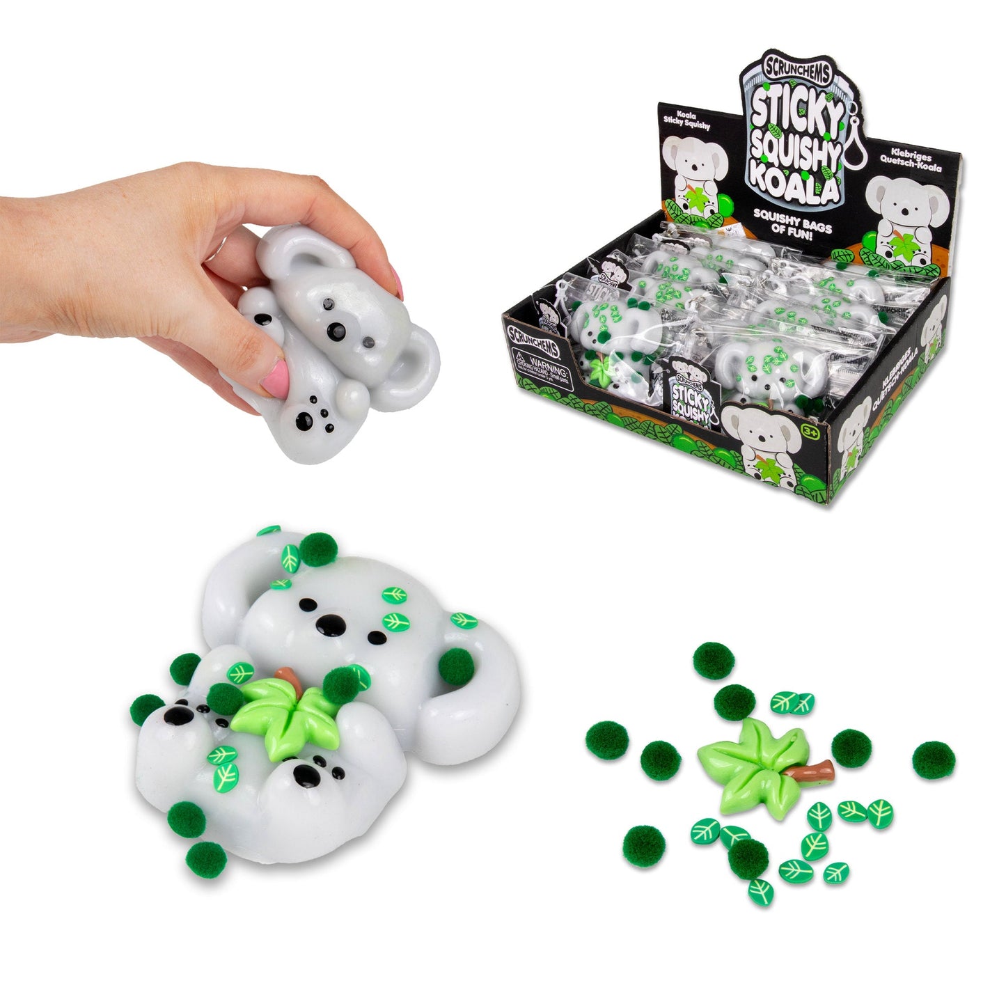 Scrunchems Sticky Squishy Koala with leaf confetti filling