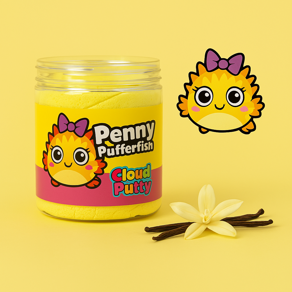 Penny Pufferfish Cloud Putty – Vanilla Scented Sensory Toy - Fidgeting Fingers