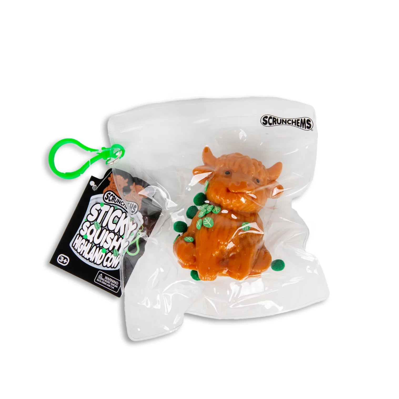 Scrunchems Sticky Squishy Highland Cow Stress Toy | Sensory Fidget Squeeze Ball for Kids - Fidgeting Fingers