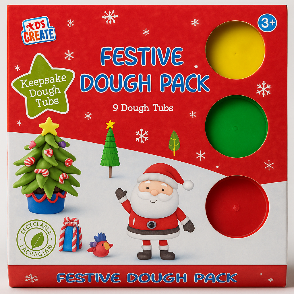 Kids Create Festive Dough Pack – 9 tubs of coloured dough