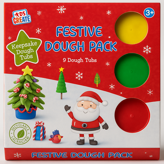 Kids Create Festive Dough Pack – 9 tubs of coloured dough