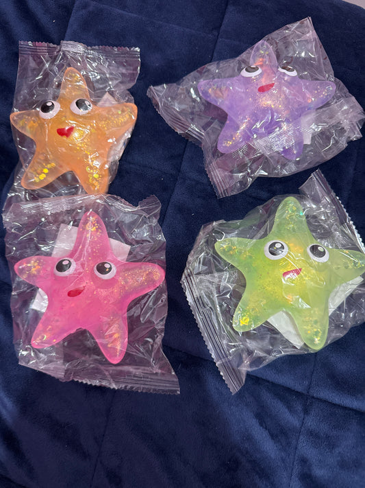 Glitter starfish water filled - Fidgeting Fingers