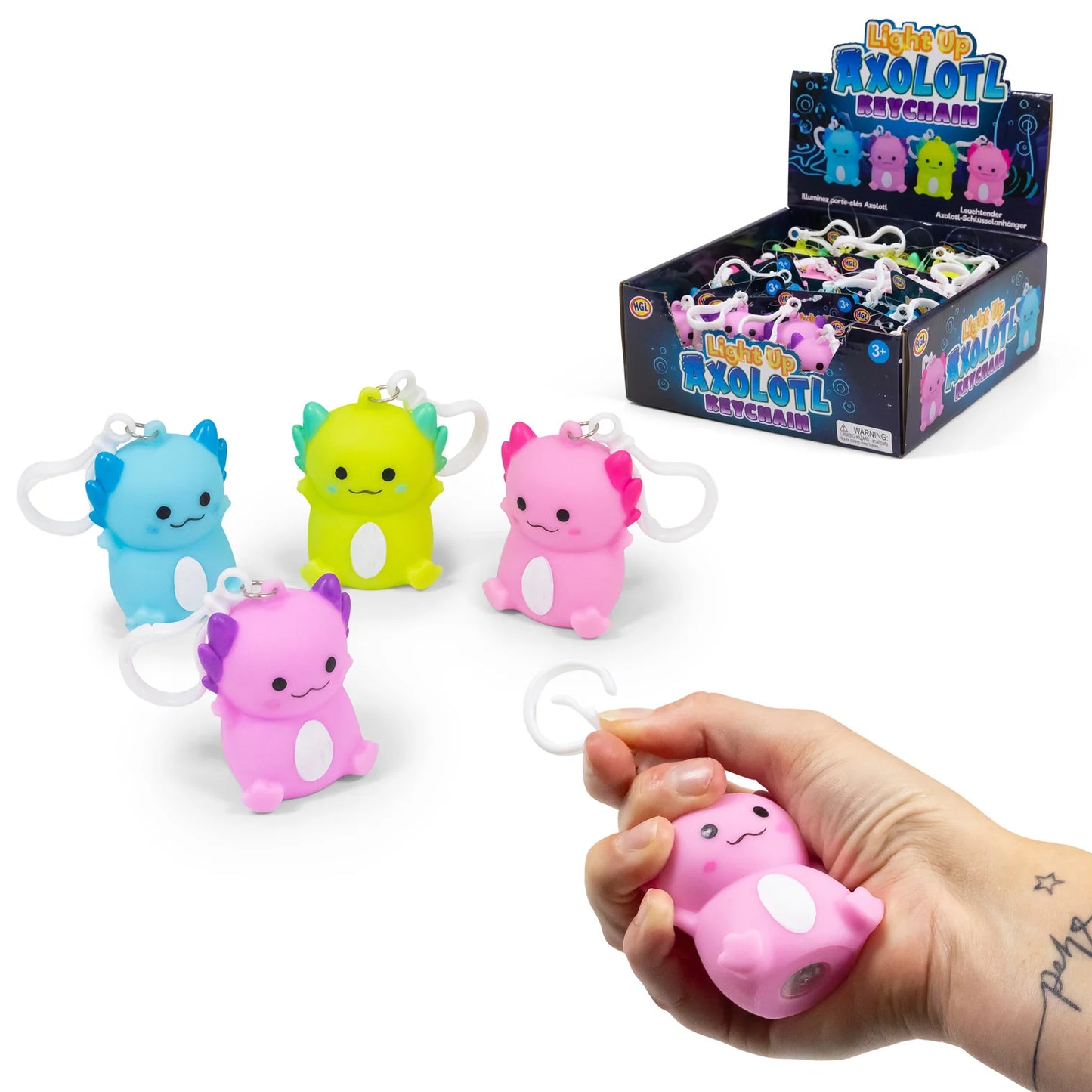 Light Up Axolotl Keychain