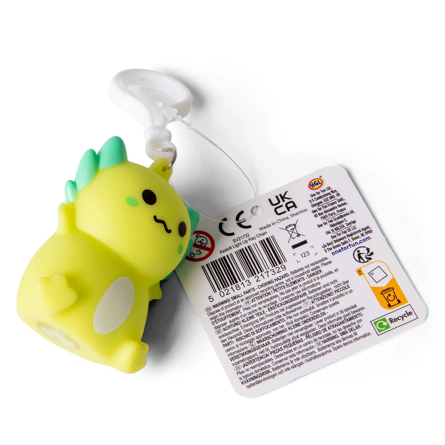 Light Up Axolotl Keychain