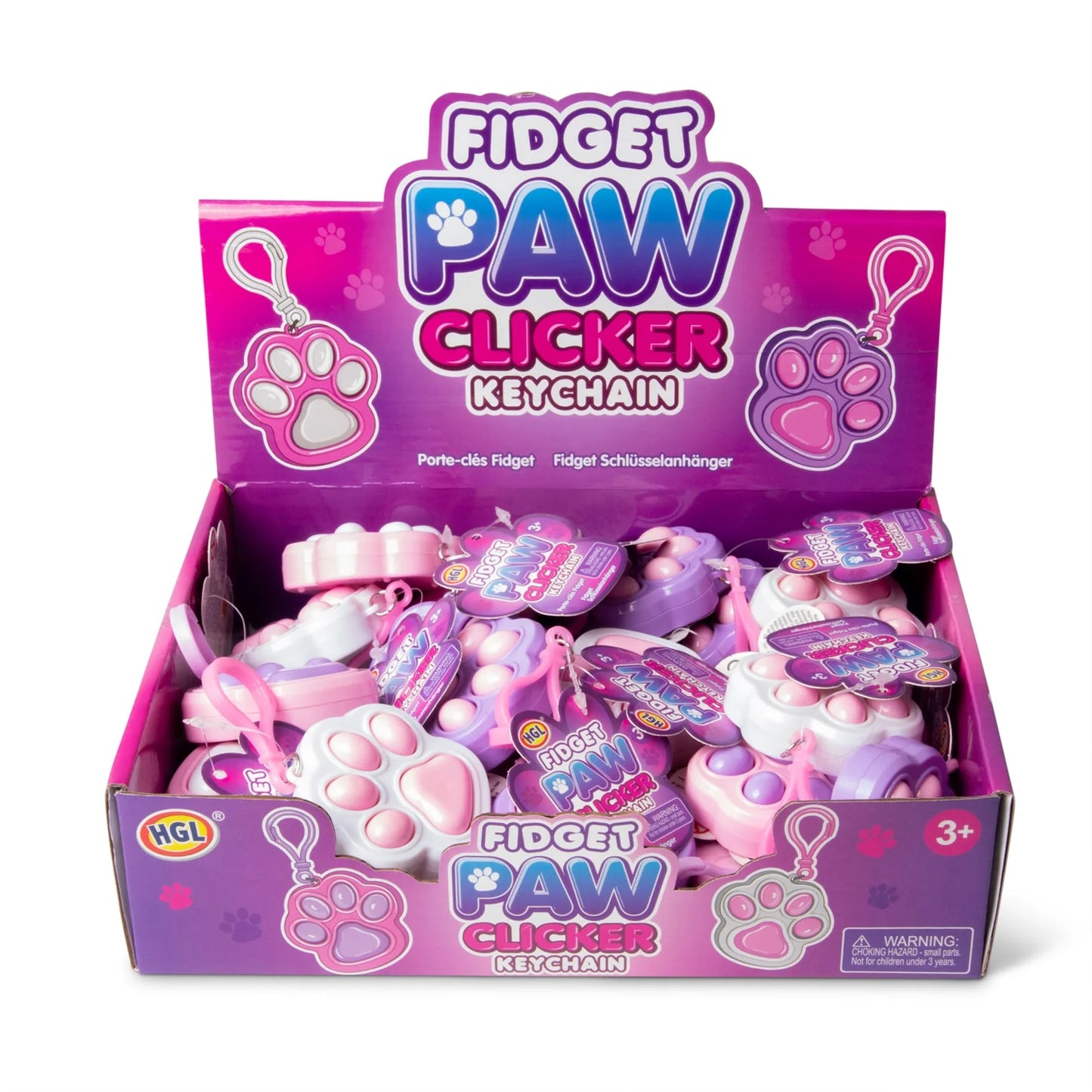 Fidget Paw Clicker – Stress Relief Keychain Toy (4 Styles)