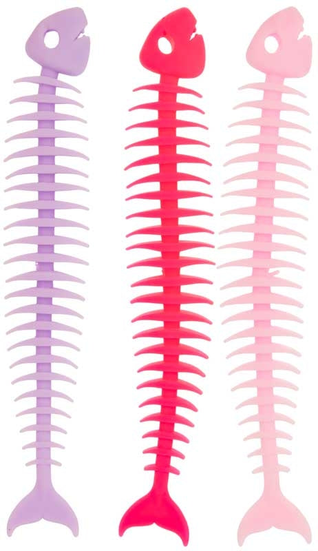 Creepsterz SKEL-I-FISH stretchy fidget toys in lilac, rose and pink