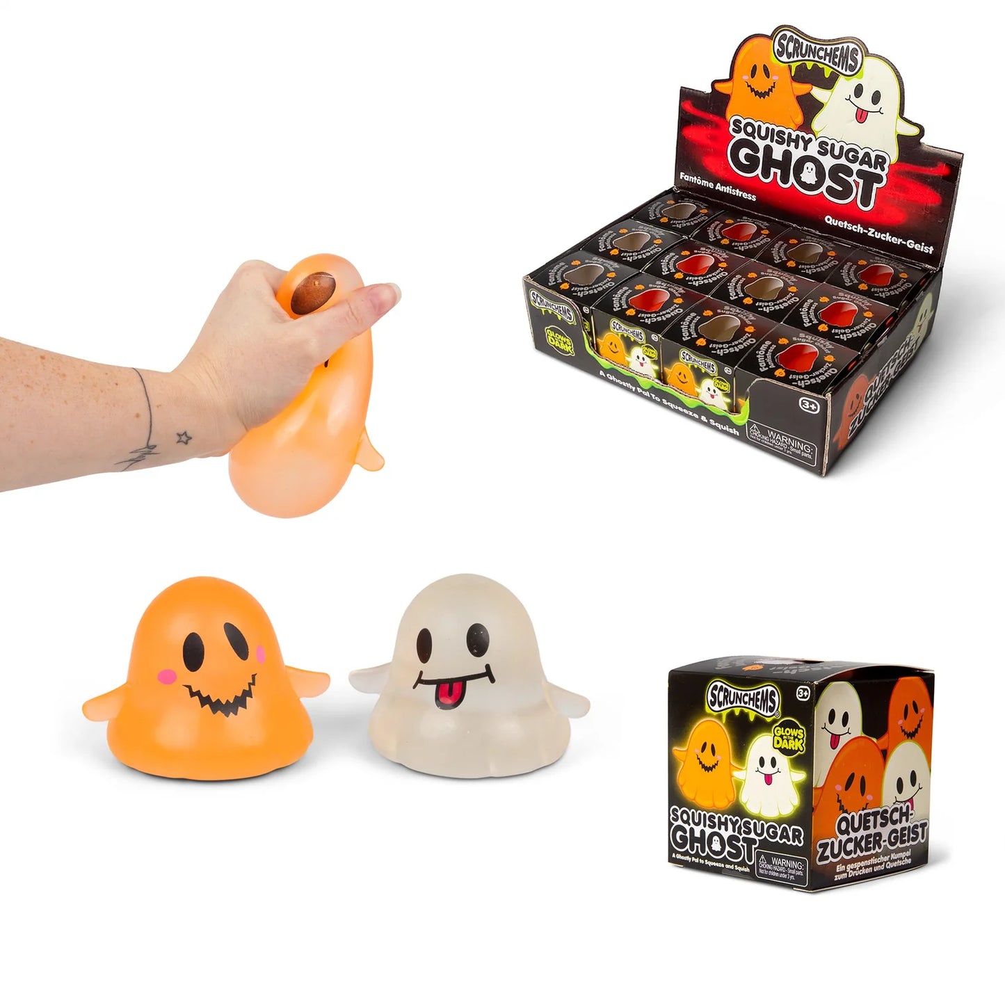 Glow in the Dark Sugar Ghost | Halloween Sensory Fidget Toy